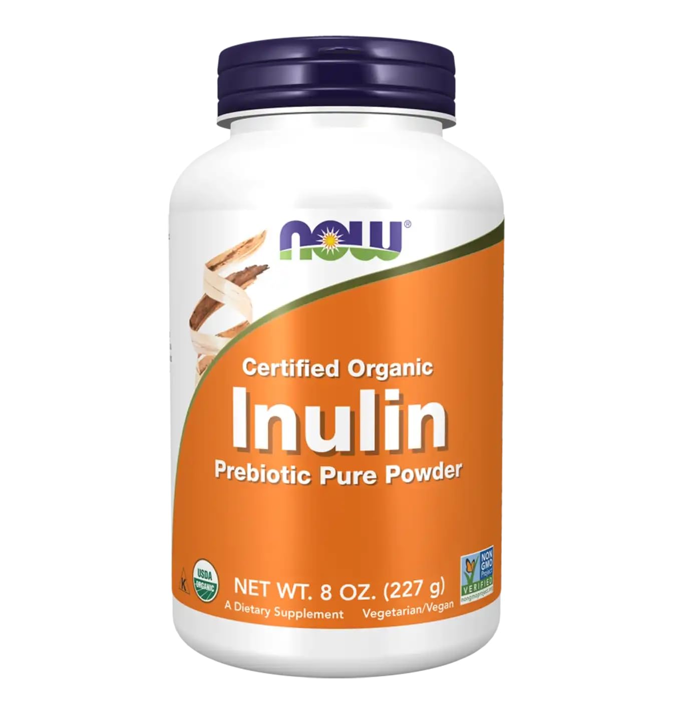 NOW Foods Inulin Prebiotic FOS Powder, 8 Ounces