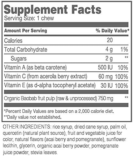 Powbab Baobab Superfruit Chews Gummy 30 Count