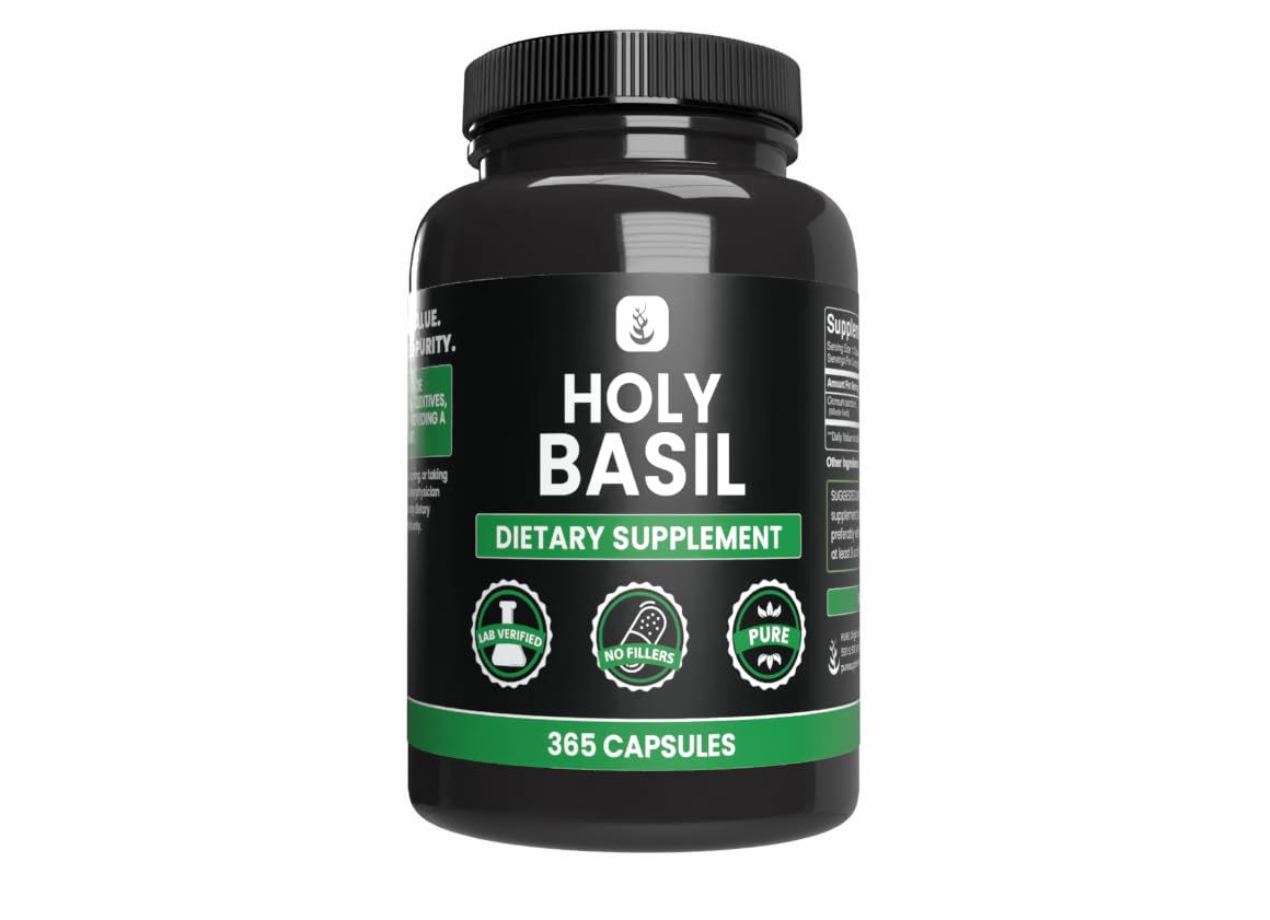 Pure Organic Ingredients Holy Basil 365 Capsules