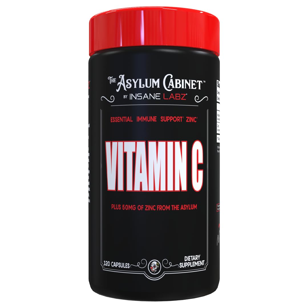 Insane Labz Vitamin C + Zinc Capsules, 120 Capsules