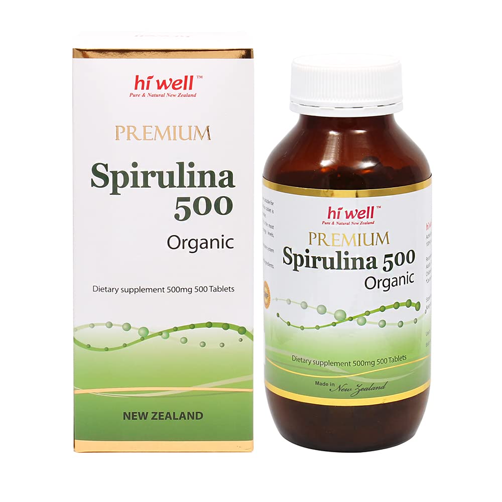 HI WELL PURE & NATURAL NEW ZEALAND Spirulina Organic Tablets 500