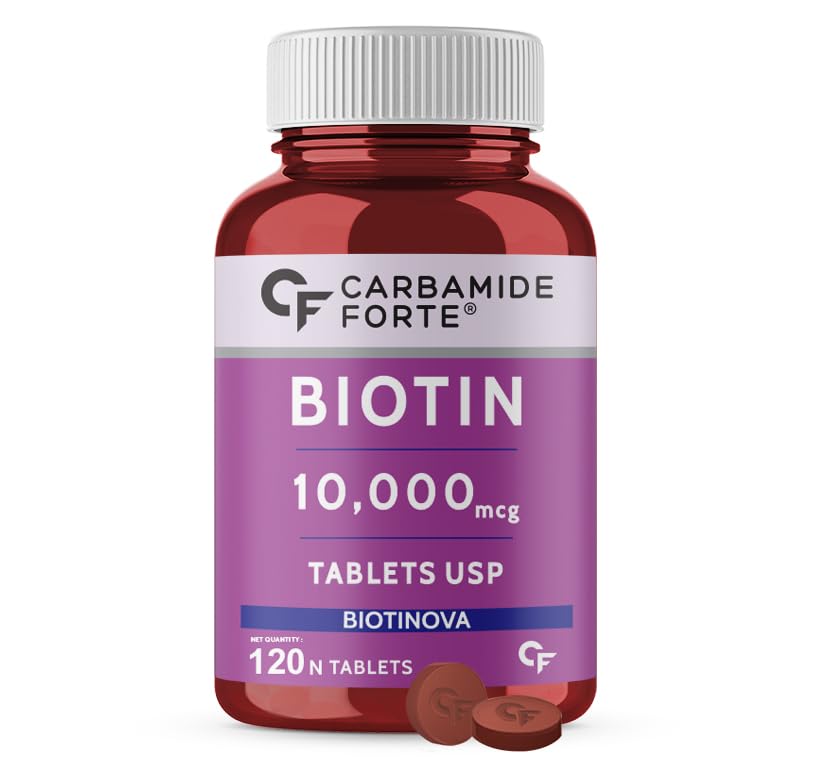Carbamide Forte Biotin 10000mcg (High Potency) per Veg Tablet, 120 Tablets