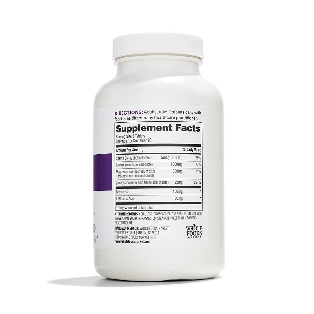 365 by Whole Foods Market Cal-Mag-Zinc with Vitamin D3 Tablet, 180 Count