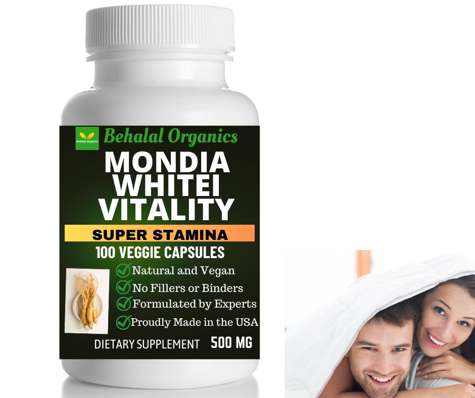 Behalal Organics Mondia Whitei Natural Pure Supplement (Mulondo, Entengo, Mukombero, Gondolosi, White Ginger) 100 Capsules