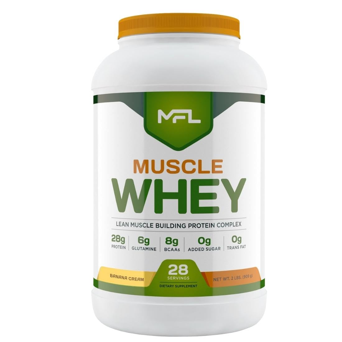 MUSCLE FOOD LABS Muscle Whey Protein Powder Banana Cream, 32 Servings