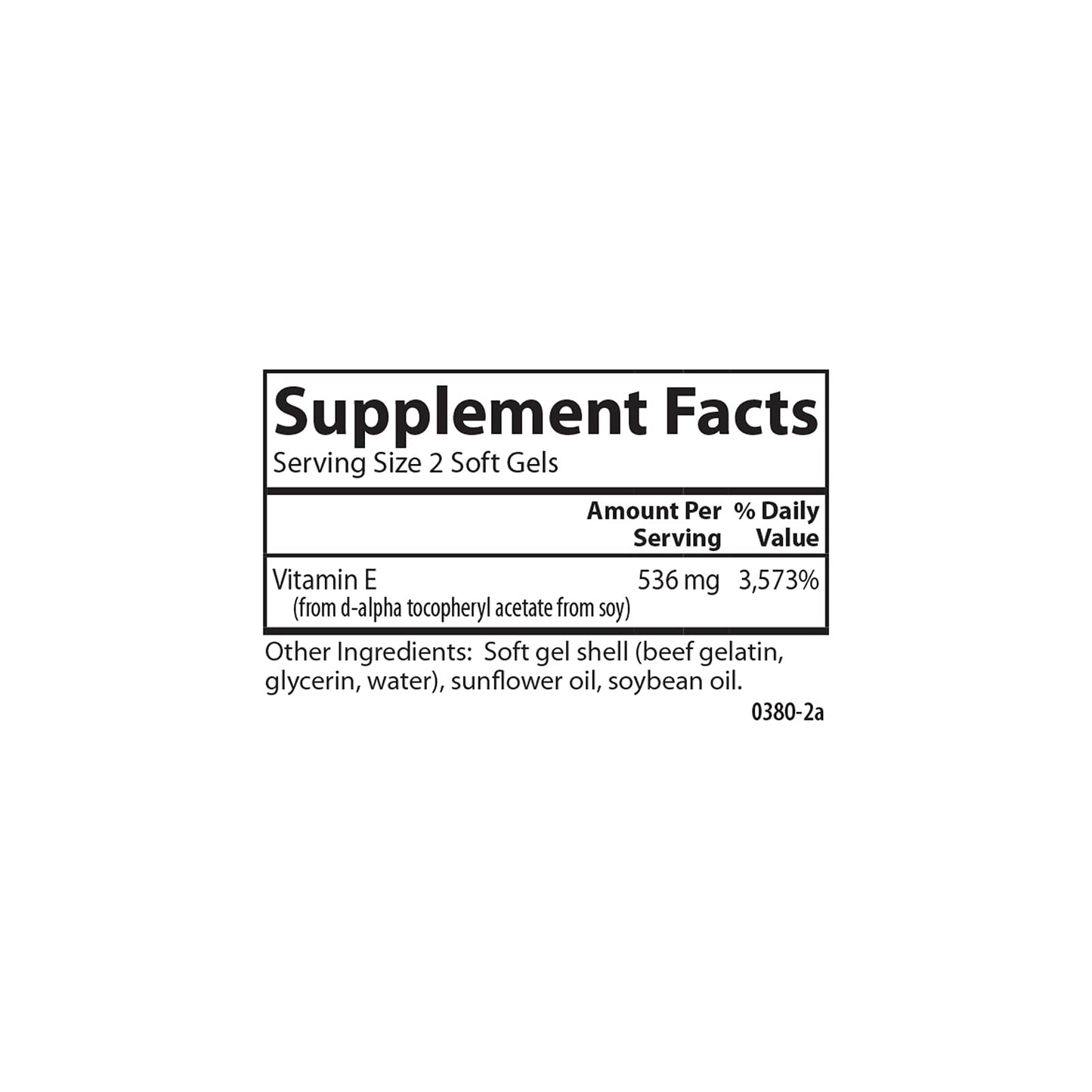 Carlson E-Gems 800 IU (536 mg) Natural-Source Vitamin E Softgels, 50 Softgels
