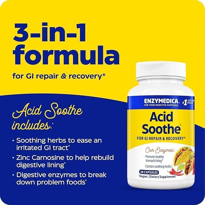 Enzymedica Acid Soothe Capsule 90 Count
