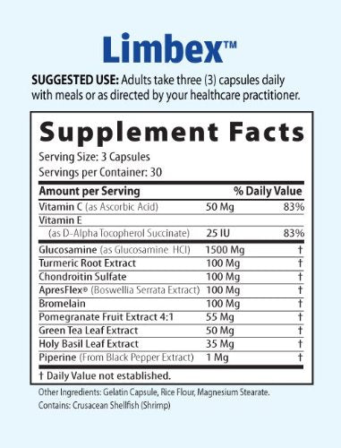 Medix Select Limbex Glucosamine & Chondroitin with Turmeric for Joint Health Capsules 90