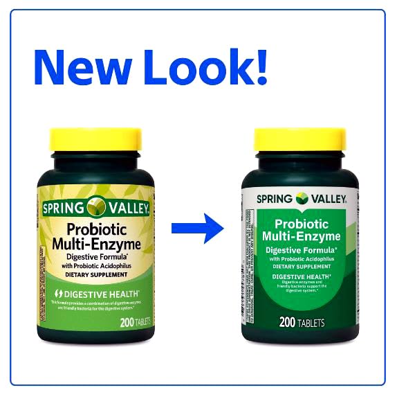 H4U Probiotic Multi-Enzyme Digestive Formula Tablets, 200 Count