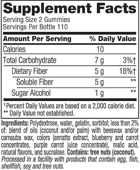 POTORIK Vita Fiber Well Sugar Free Fiber Gummies, 220 Count