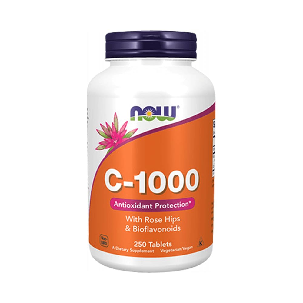 NOW Foods Vitamin C-1000 with Rose Hips and Bioflavonoids Tablets, 250 Tablets