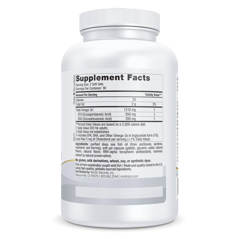 Nordic Naturals ProEPA Lemon Softgels 180 Count