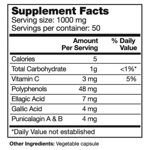 Seagate Pomegranate 500 mg Capsules, 100 Count