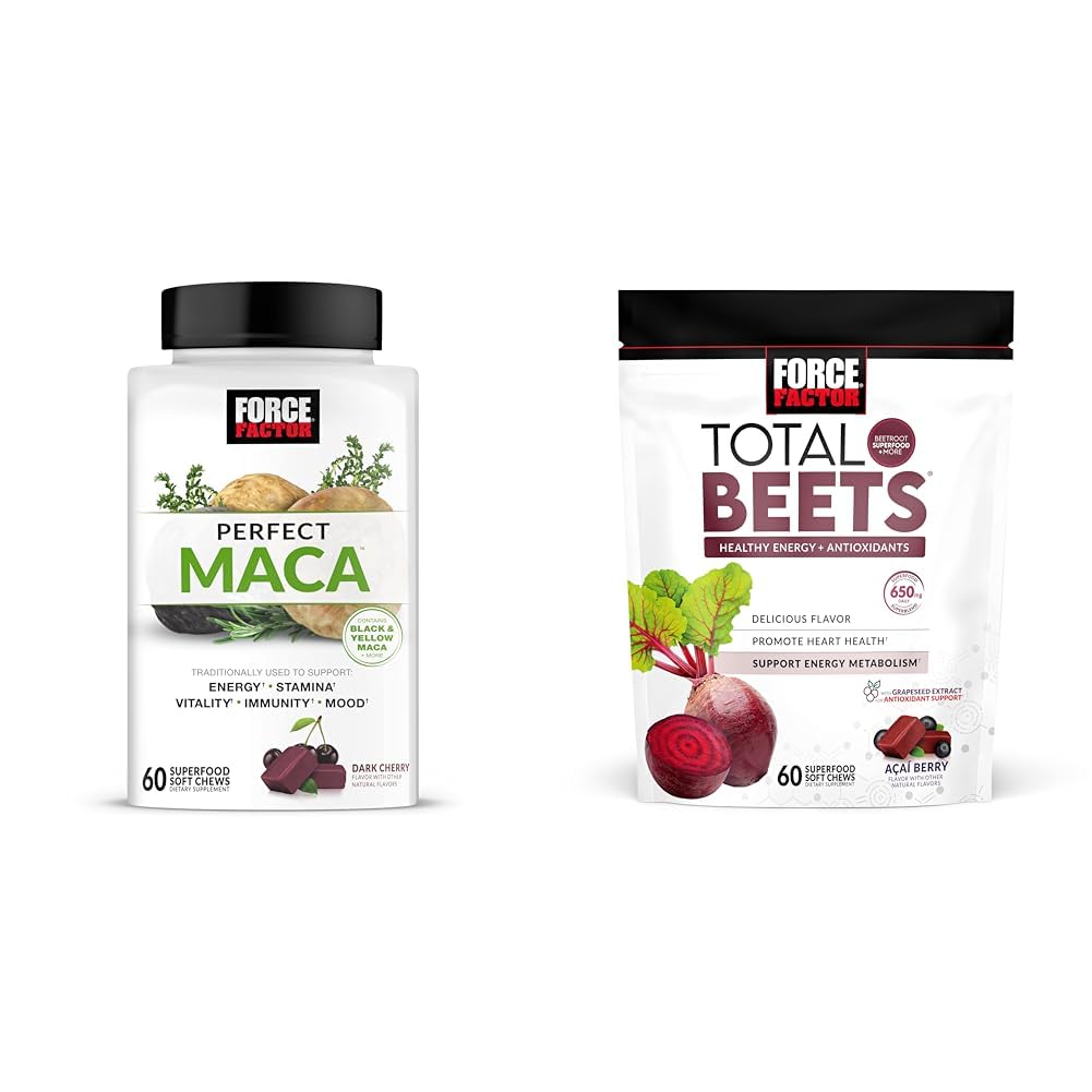 Force Factor Maca & Beet Soft Chews Bundle, 120 Soft Chews