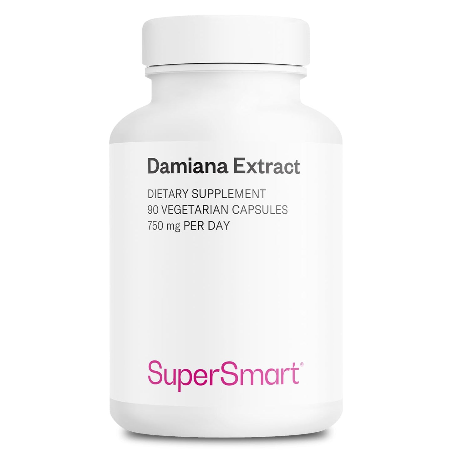 Supersmart Damiana Extract 750mg Capsules, 90 Count