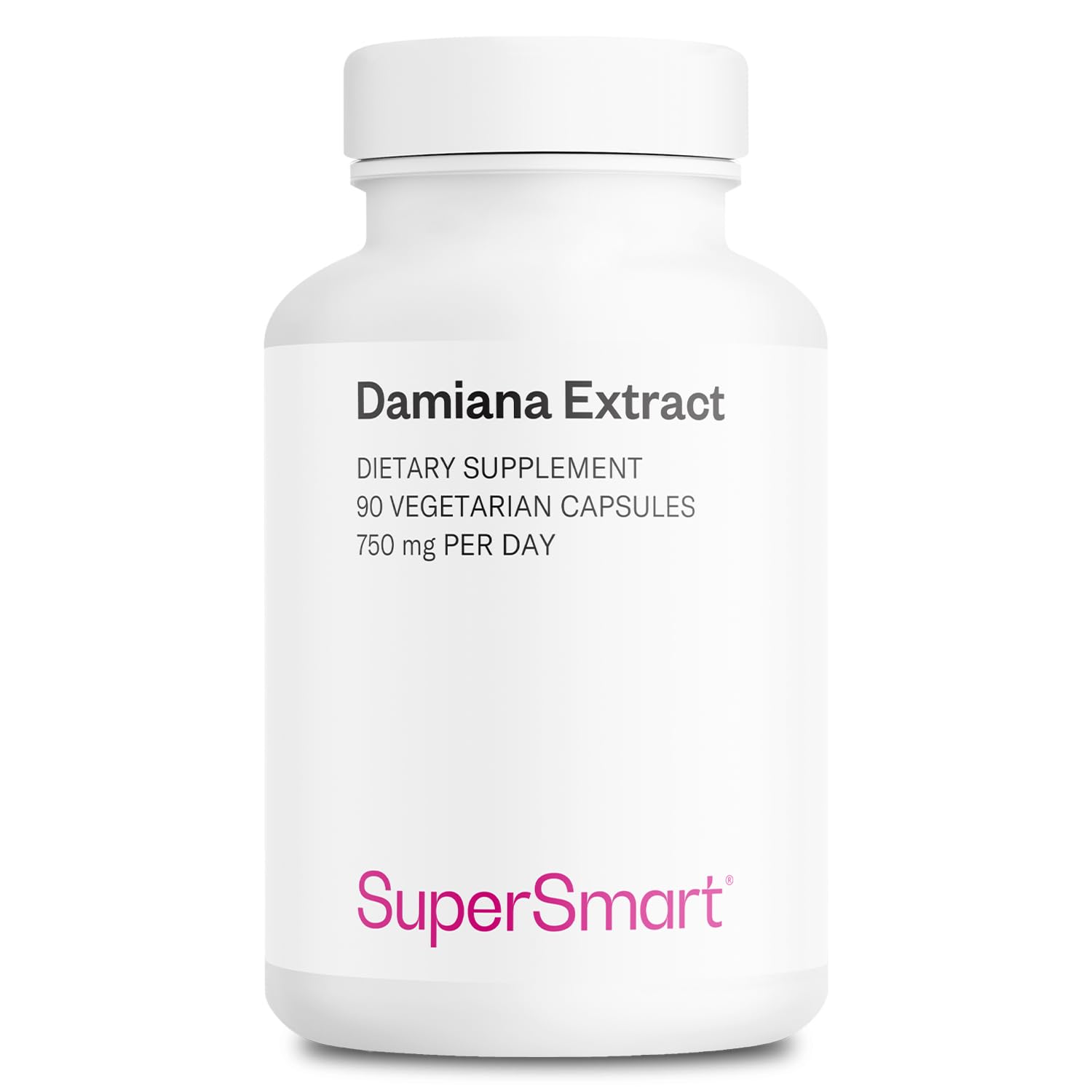 Supersmart Damiana Extract 750mg Capsules, 90 Count