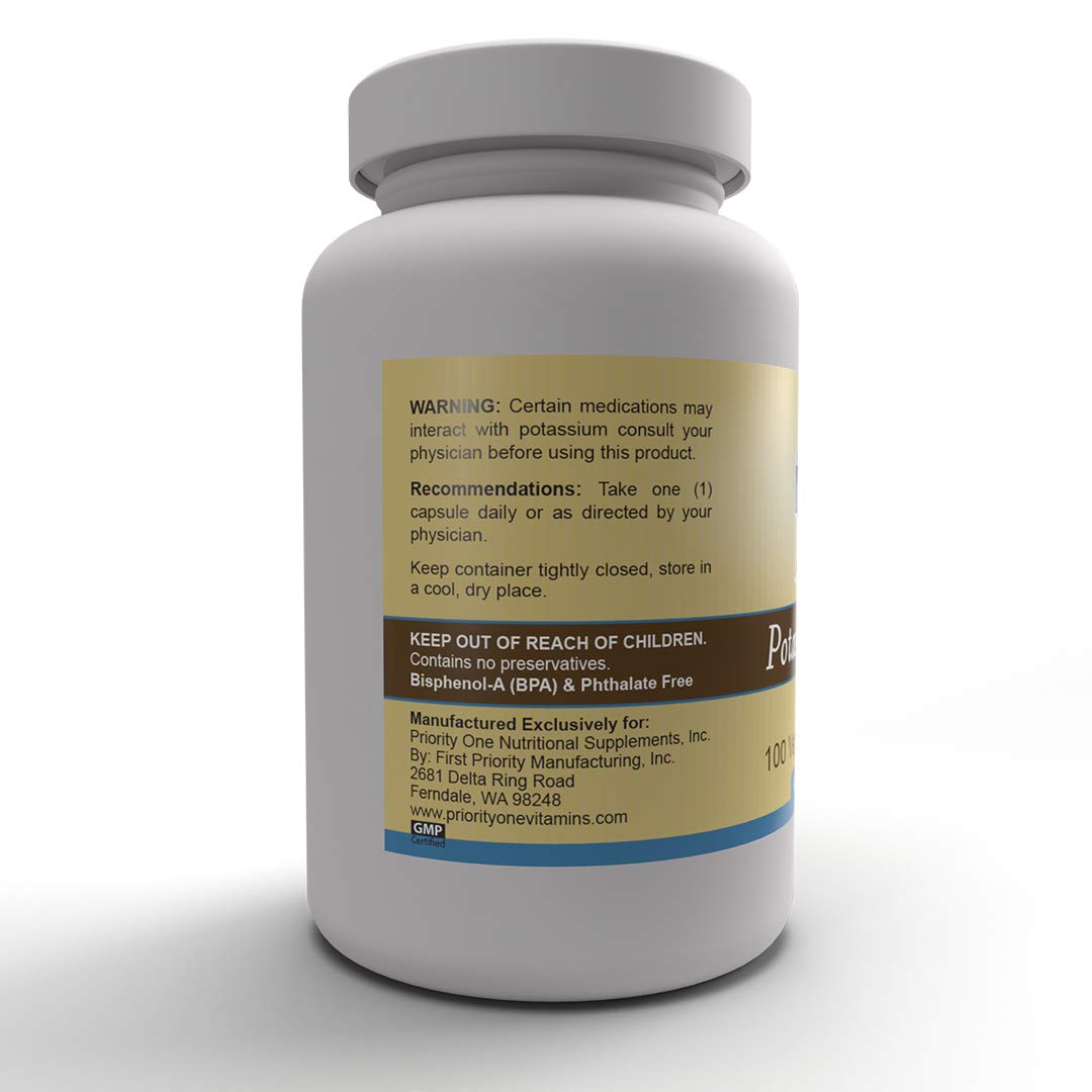 Priority One Potassium Orotate Vegetarian Capsules, 100 Count