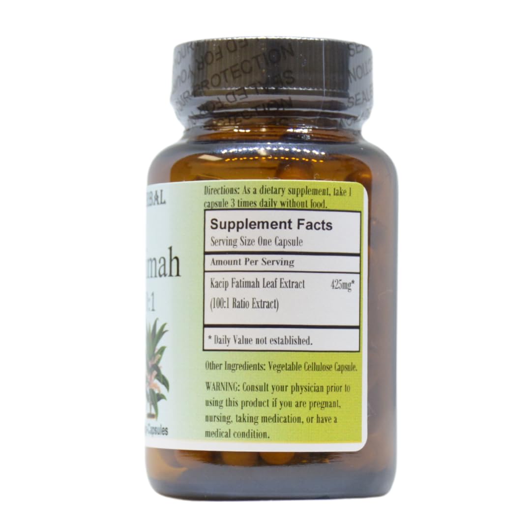 Barlow's Herbal Elixirs Kacip Fatimah 100:1 Extract Labisia Pumila Capsule, 60 Count