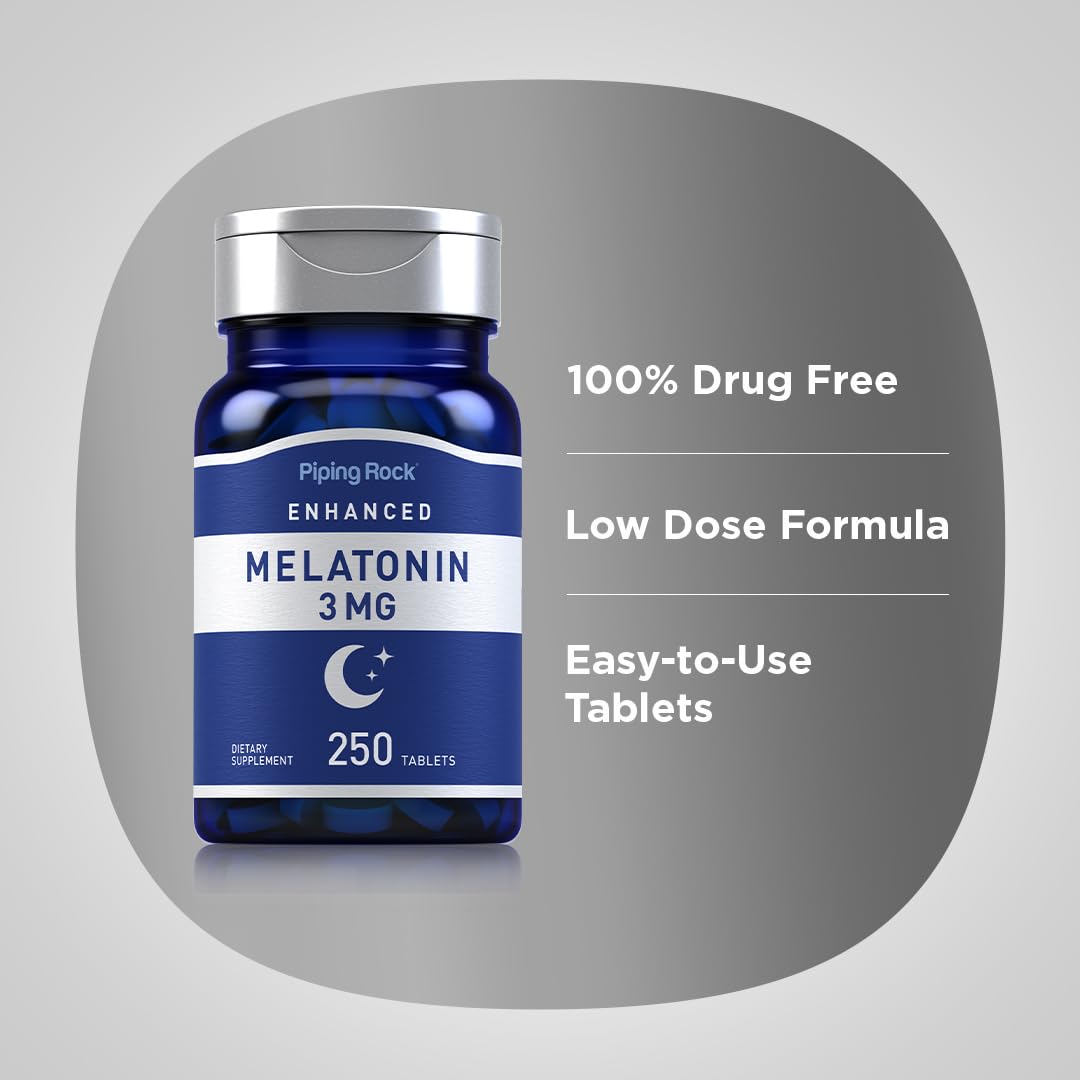 Piping Rock Melatonin 3mg Tablet, 250 Tablets