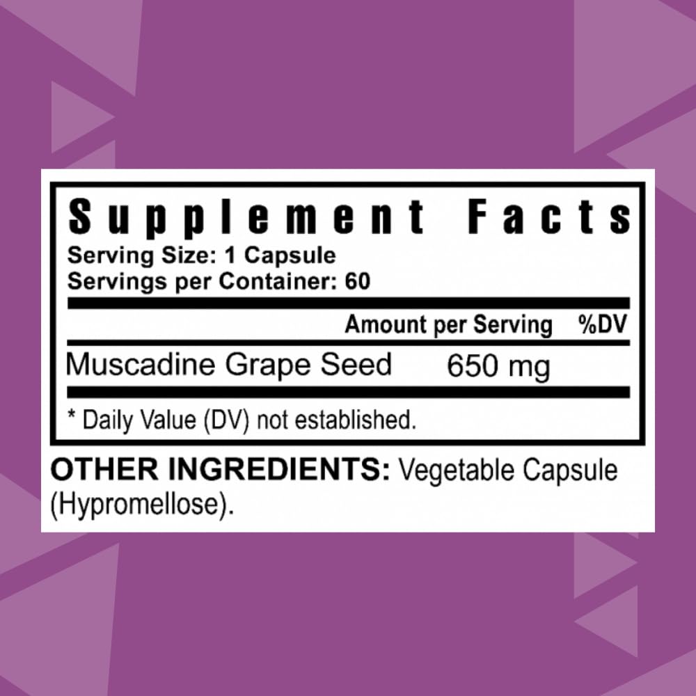 Youngevity Premium Muscadine Grape Seed 650 mg Capsules 60 Count