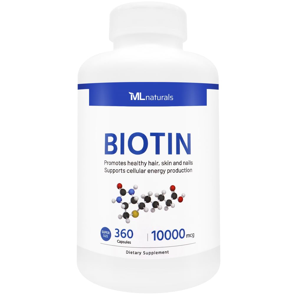 ML Naturals Biotin 10,000mcg Capsule, 360 Veg Capsules