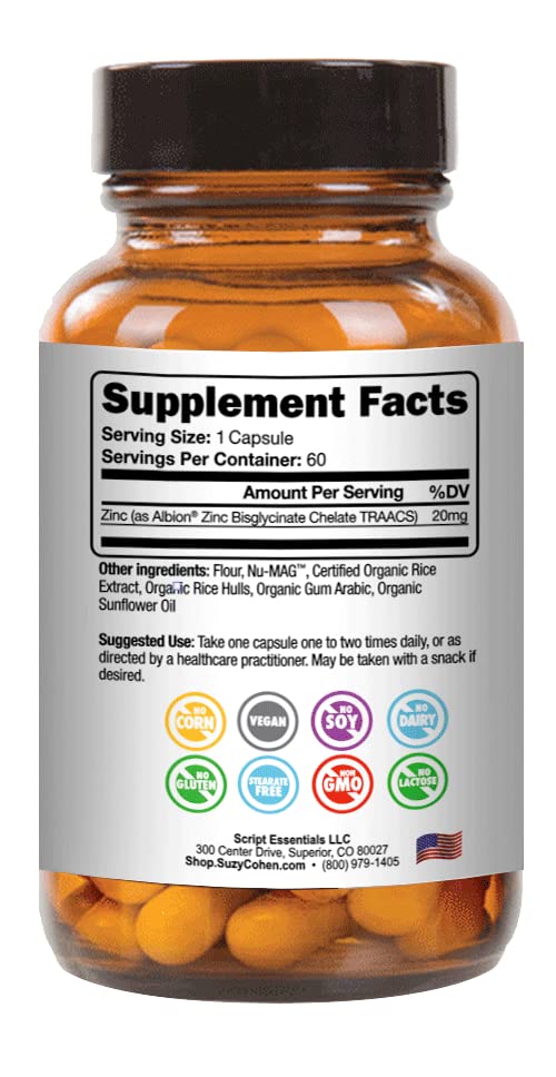Script Essentials Chelated Zinc Supplements 60 Capsules