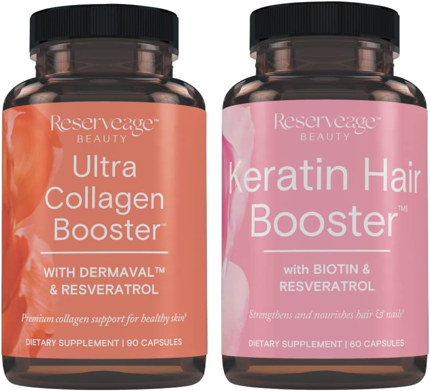 Reserveage Nutrition Ultra Collagen Booster & Keratin Hair Booster 150 Capsules