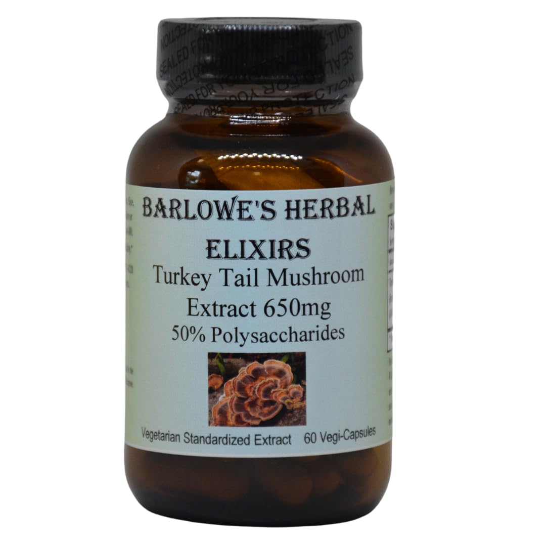 Barlowe's Herbal Elixirs Turkey Tail Mushroom Capsule, 60 Capsules