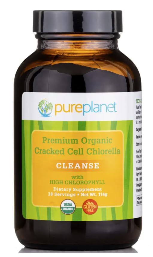 PURE PLANET Cracked Cell Chlorella Organic Powder 4 oz