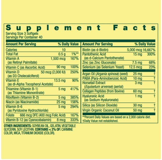 IT'S BRAZILIAN Extra Strength Hair Skin Nails Collagen Support Softgels, 120 Count