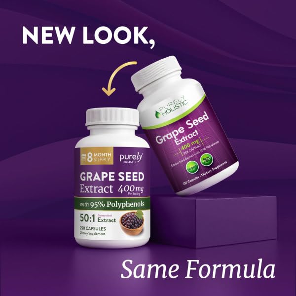 Purely Holistic Grape Seed Extract Capsules, 250 Count