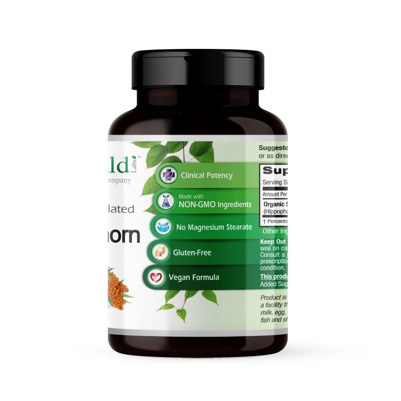 Emerald Labs Sea Buckthorn Dietary Supplement with Vitamins C, E & Omega-7 Vegetable Capsule, 60 Count