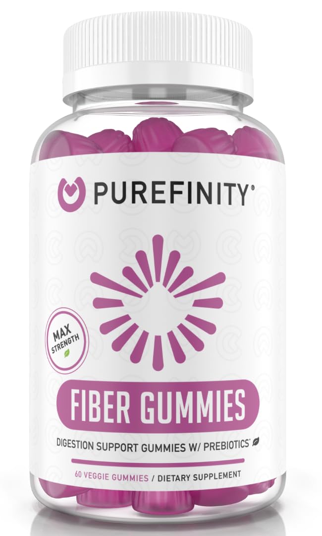 PUREFINITY Fiber Gummies for Adults with Inulin FOS from Chicory Root – 60 Count