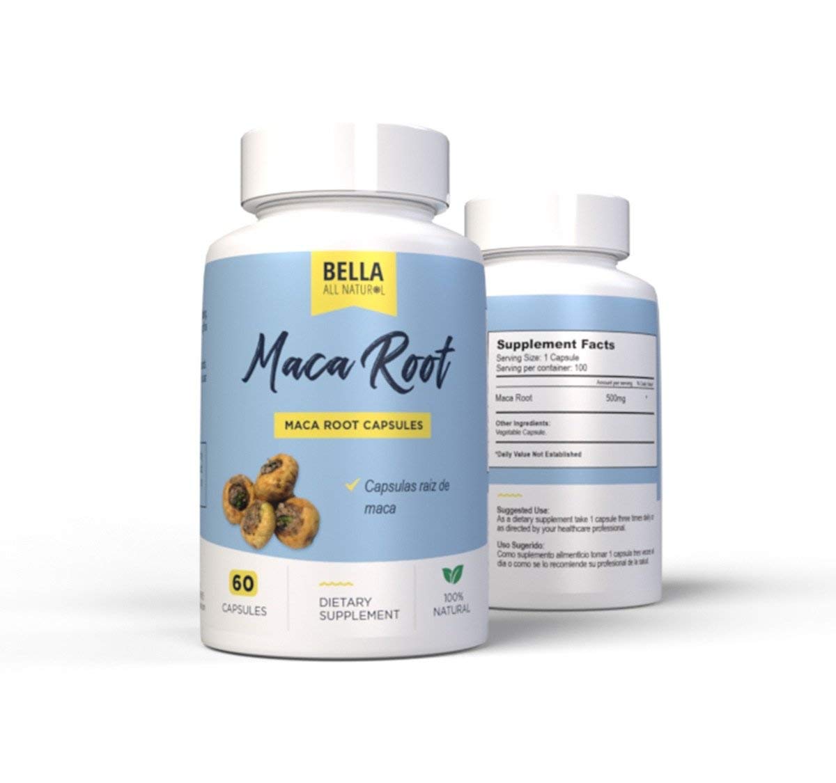 Bella All Natural Maca Root Capsules 60 Count