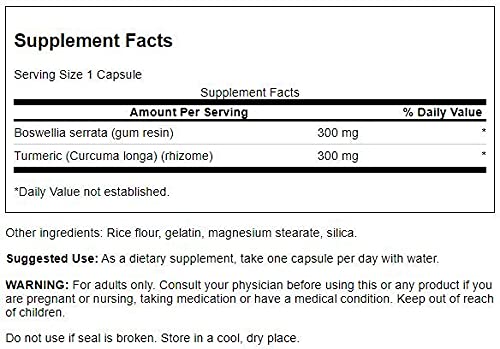 Swanson Full Spectrum Boswellia & Curcumin Natural Formula Capsules 120 Count