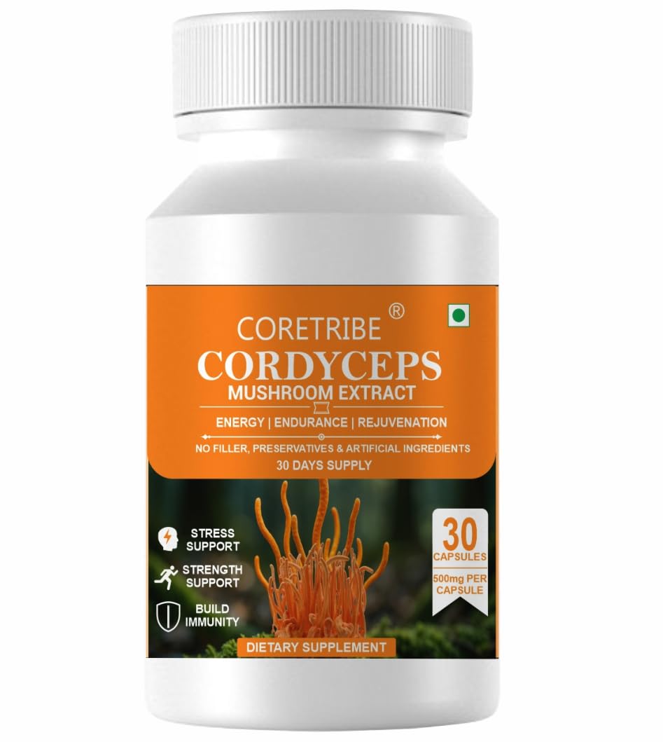 Coretribe Cordyceps Militaris Mushroom Extract Capsules 30 Count