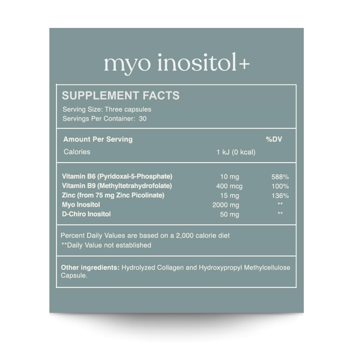 Reset Wellness MYOINOSITOL+ 40:1 Myo & D-Chiro Inositol, Vitamin B6 & Zinc Supports Hormonal Balance, 90 Capsules