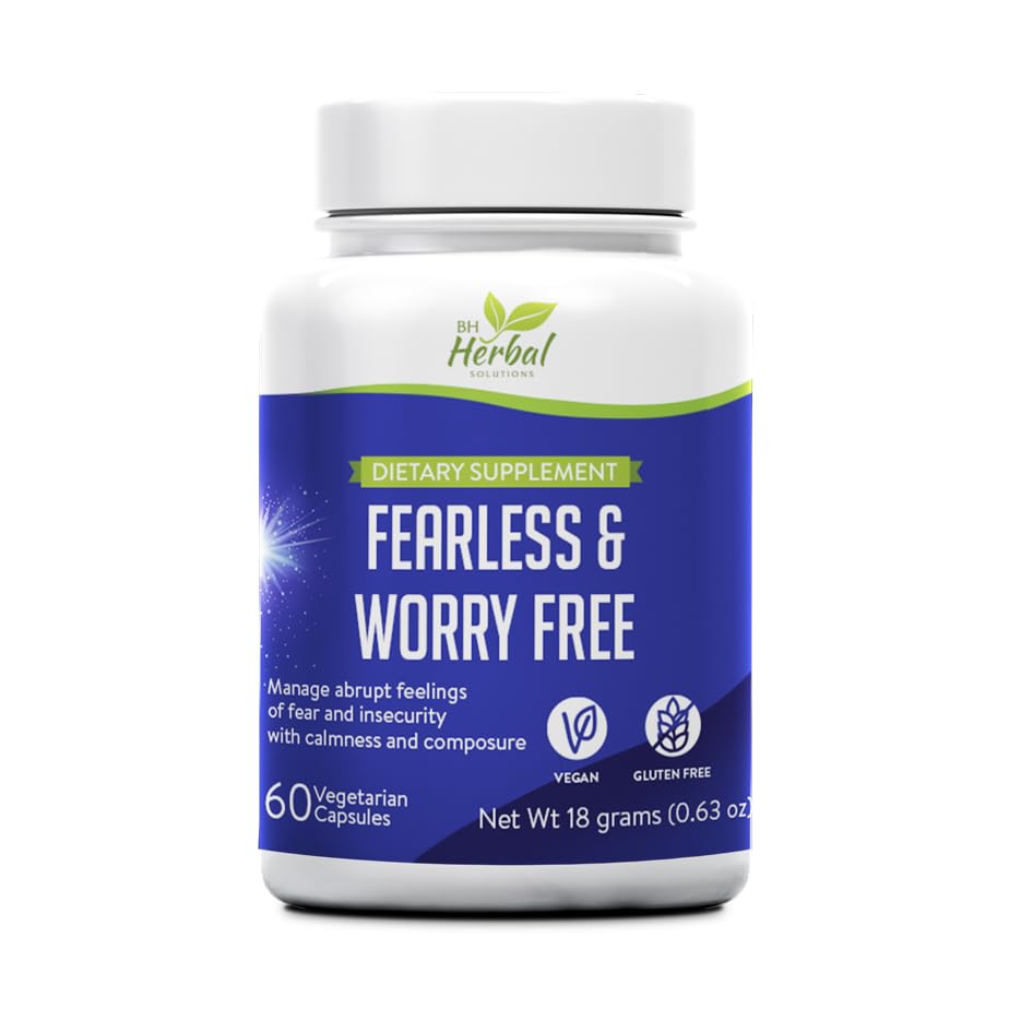 BH Herbal Solutions Fearless and Worry Free Steady Nerves Support Capsules 30 Count