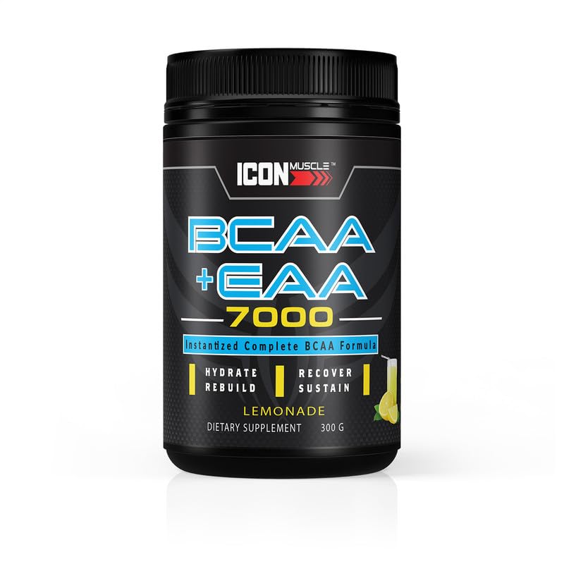 Icon Muscle BCAA + EAA Essential Amino Acids Powder, 1 Ounce, Pack of 1, 30 Servings