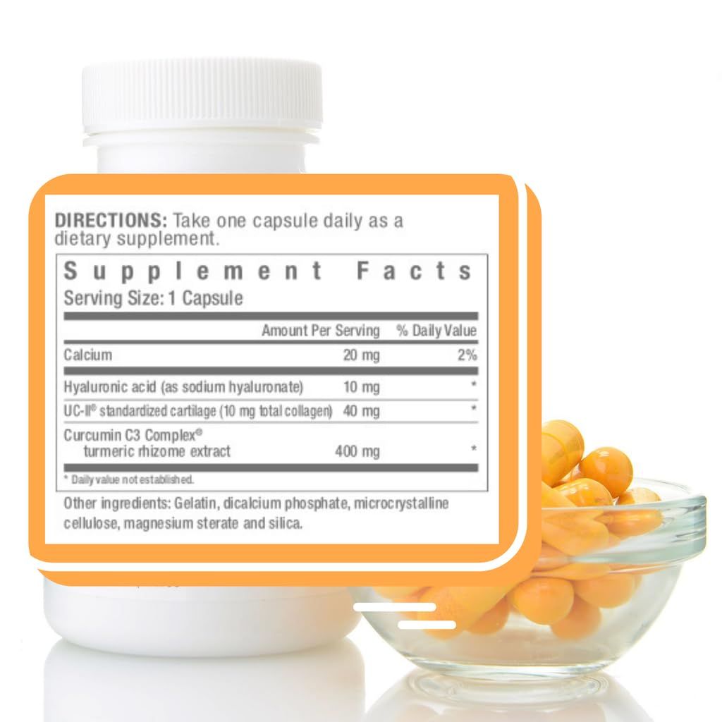 Consult Health Joint Solution Advanced Anti-Aging Total Joint Health Dietary Supplement with UC Type 2 Collagen, Hyaluronic Acid, Curcumin for Maximum Flexibility and Reducing Discomfort Capsules, 30 Count