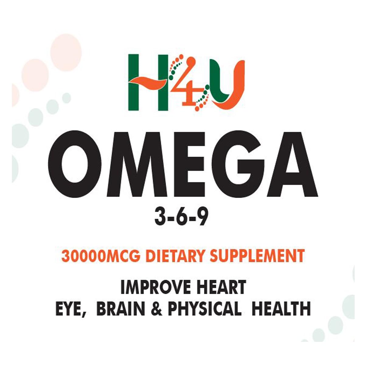 H4U Maximum Care Omega 3-6-9 from Fish Oil Dietary Supplement Softgels, 120 Count