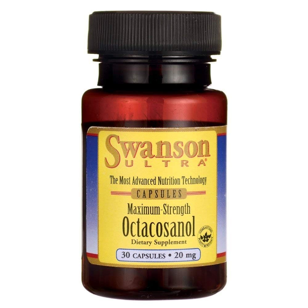 Swanson Maximum-Strength Octacosanol 20 mg Capsules, 30 Count