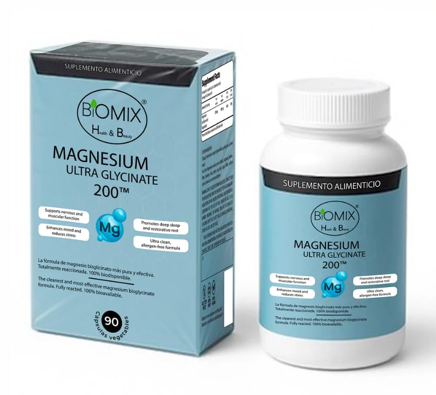 BIOMIX HEALTH & BEAUTY Magnesium Ultra Glycinate 200mg Fully Reacted Bisglycinate DRcaps Delayed Release, Zero Fillers, Deep Sleep, Stress Relief, Muscle 71 Capsules