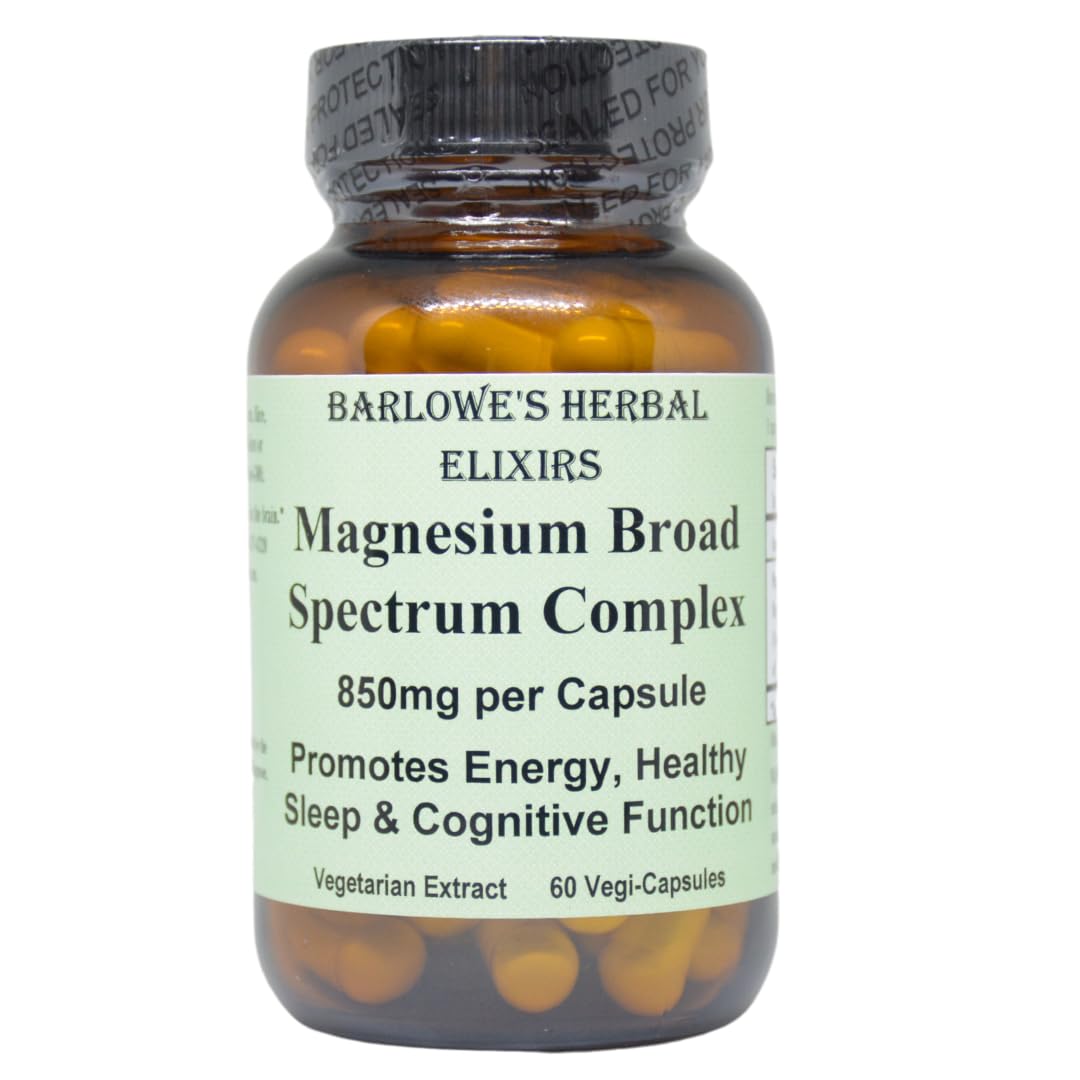 Barlowe's Herbal Elixirs Magnesium Complex 850mg per Capsule, 60 Capsules