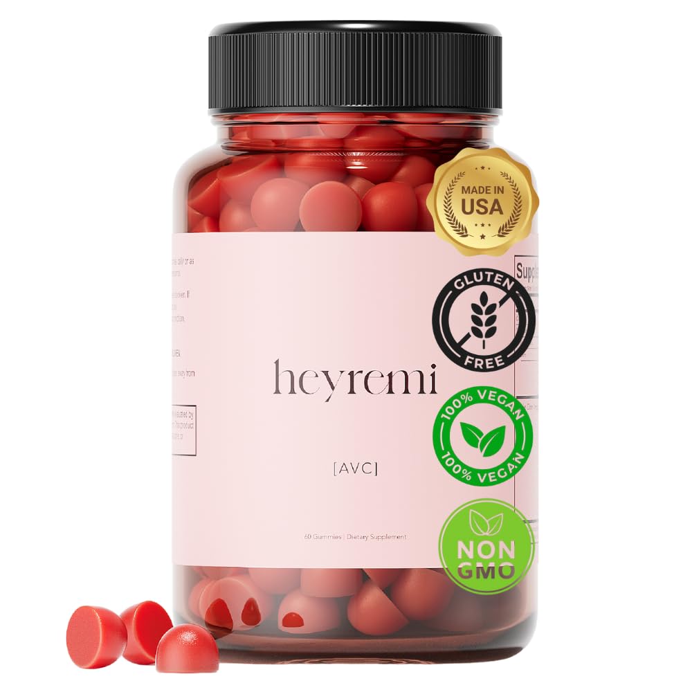 heyremi Sugar-Free Apple Cider Vinegar Gummies - Natural Digestive Support and Bloating Relief - Vegan Gut Health Support with Herbal Blend, 60 Gummies