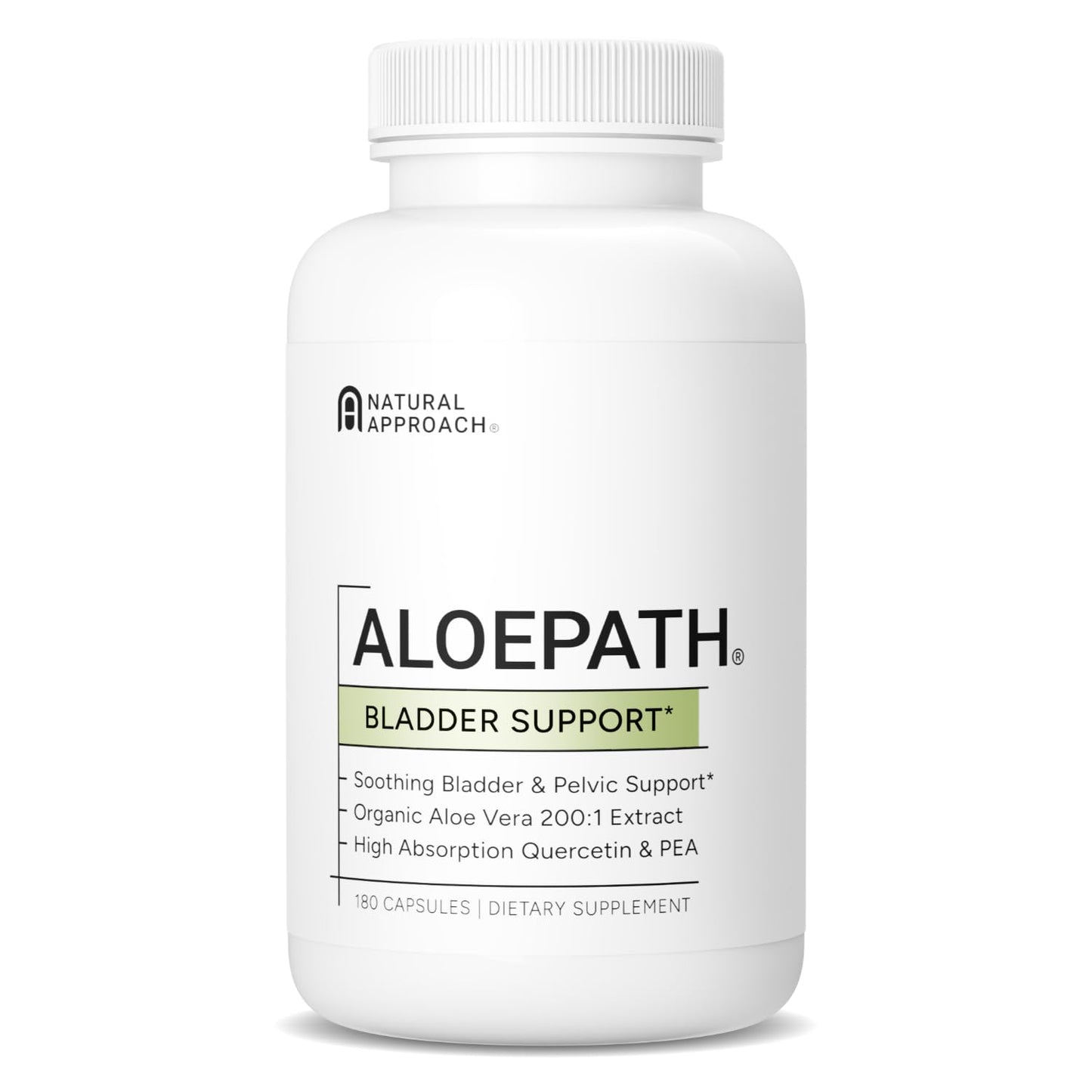ALOEPATH Bladder Support & Pelvic Wellness Supplement with Organic Aloe Vera – Maximum Strength Formula with Quercetin, Pea & L-Arginine for Urinary Comfort – USA Manufactured, 180 Capsules