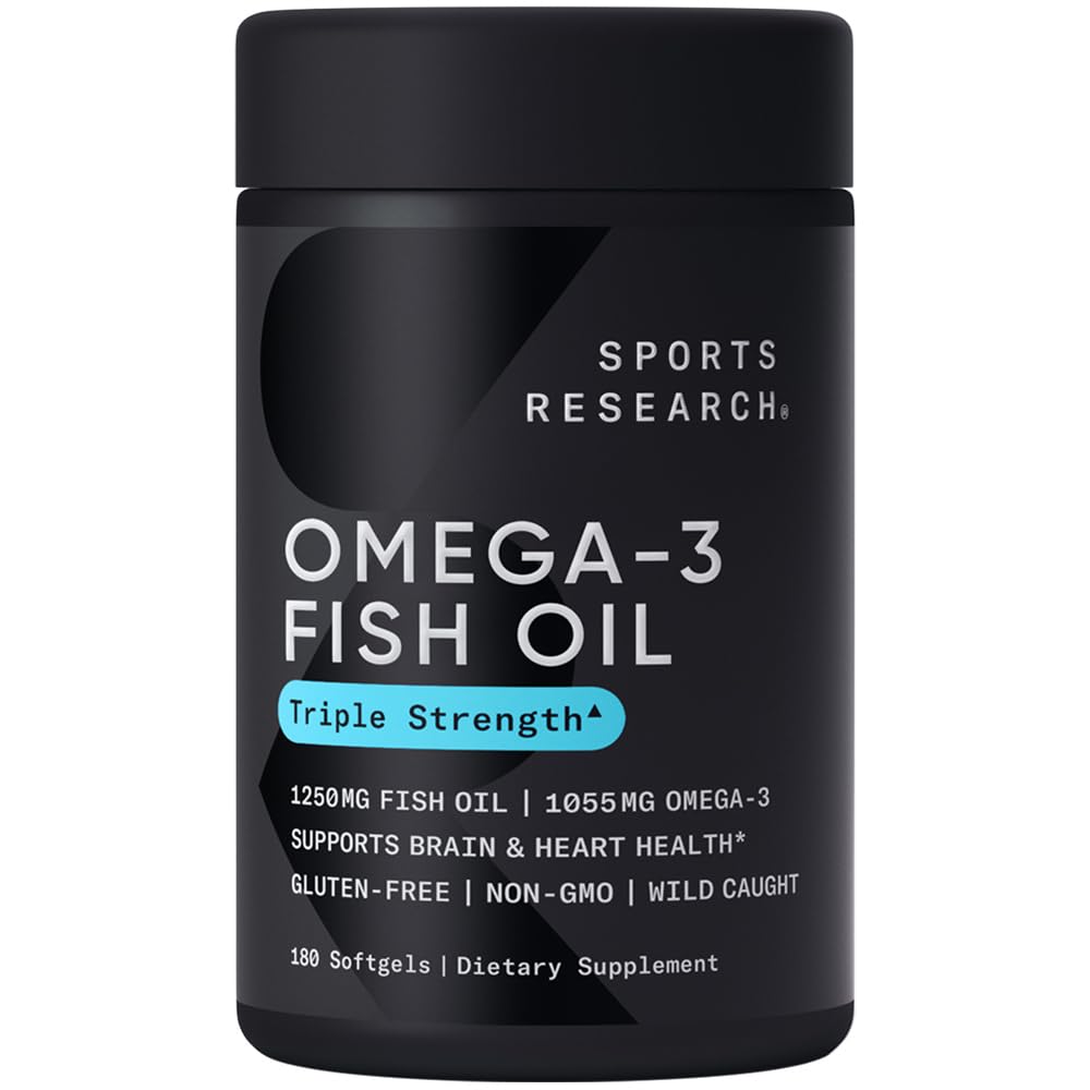 Sports Research Omega-3 Fish Oil Softgels 180 Softgels