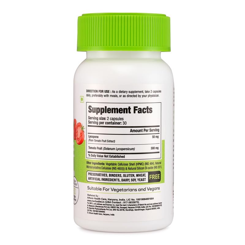 Herbadiet Lycopene 50mg Capsules, 120 Capsules