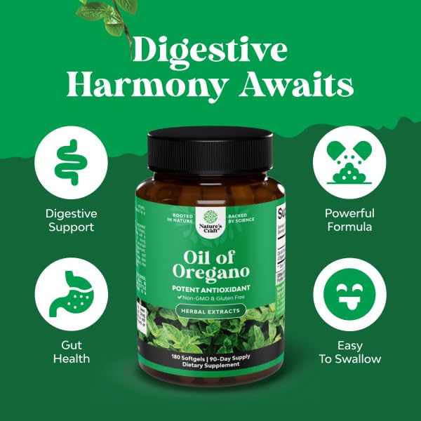 Natures Craft Wild Oregano Oil Softgels 180 Count