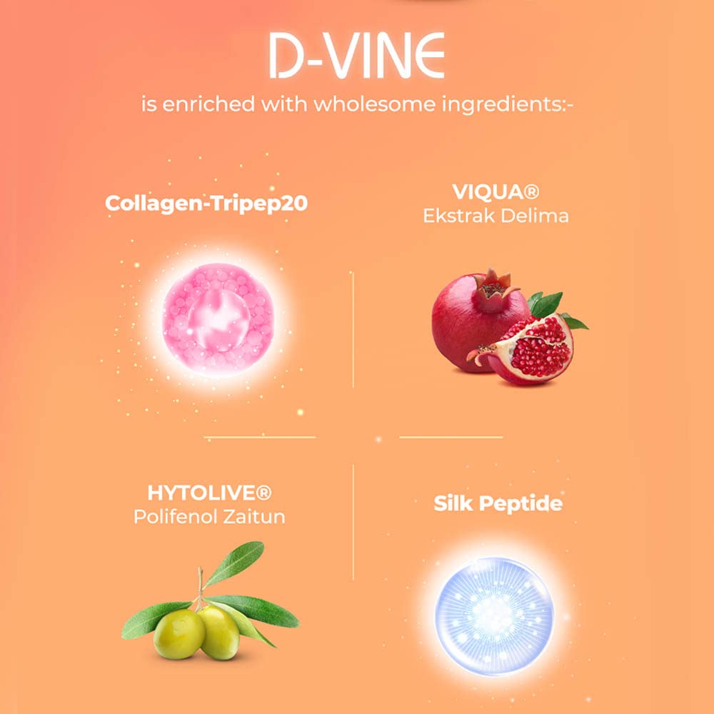 WELLOUS Ibling D-Vine Anti Aging Pomegranate Extract Chewable Collagen Tripeptides Glowing Skin, Firming, Anti-Aging 60 Tablets